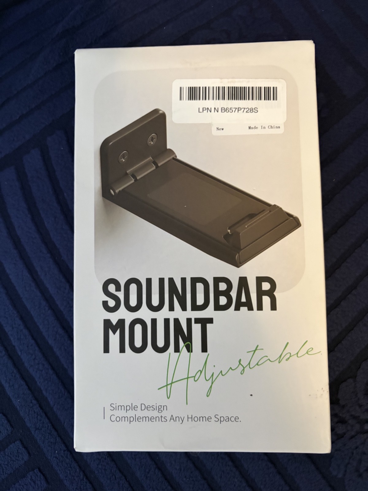 Soundbar Wall Mount Bracket Adjustable Shelf for TV Black, See Pics NIB