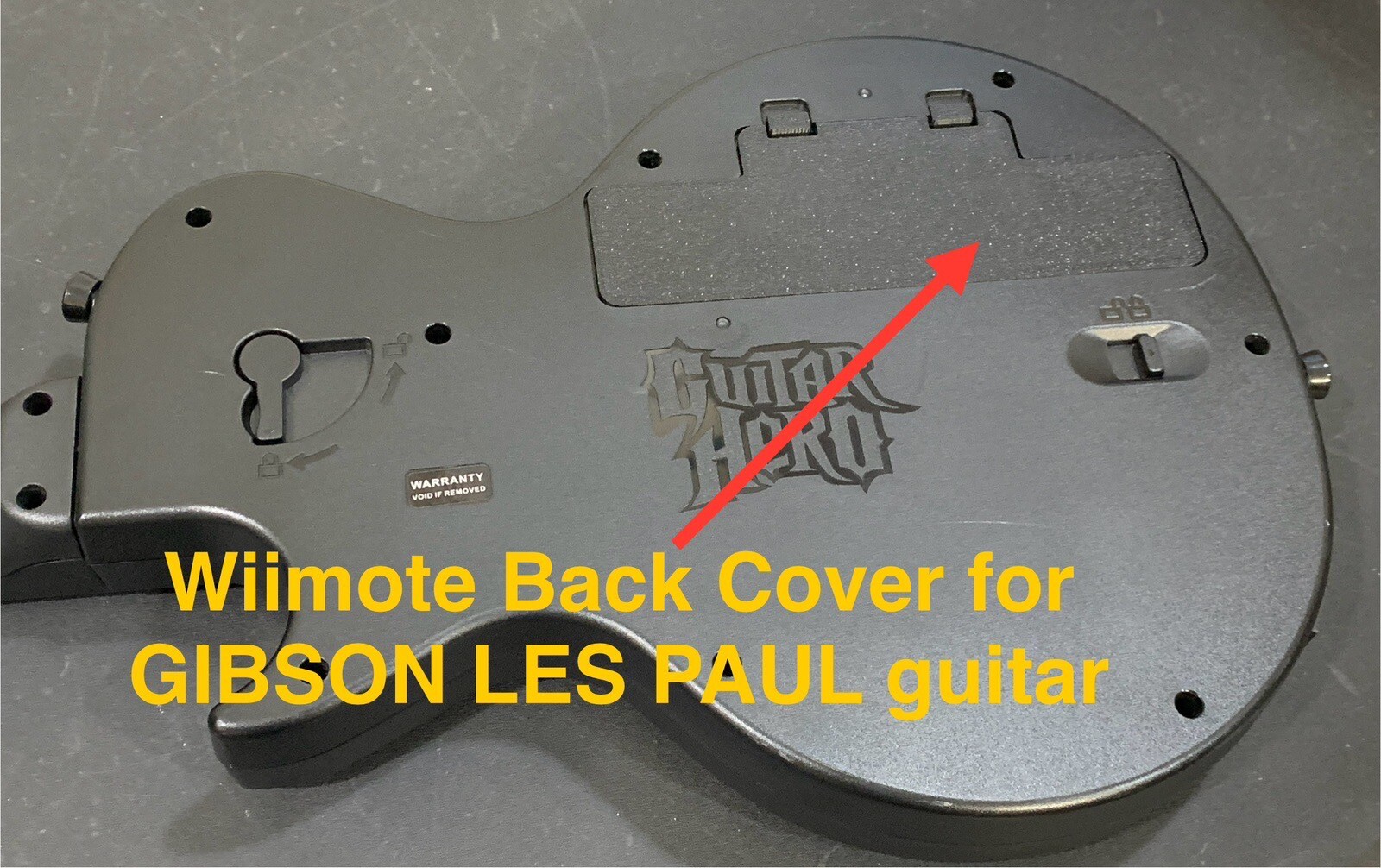 Wii Guitar Back Cover Replacement (BLACK) Guitar Hero Gibson Les Paul !!!