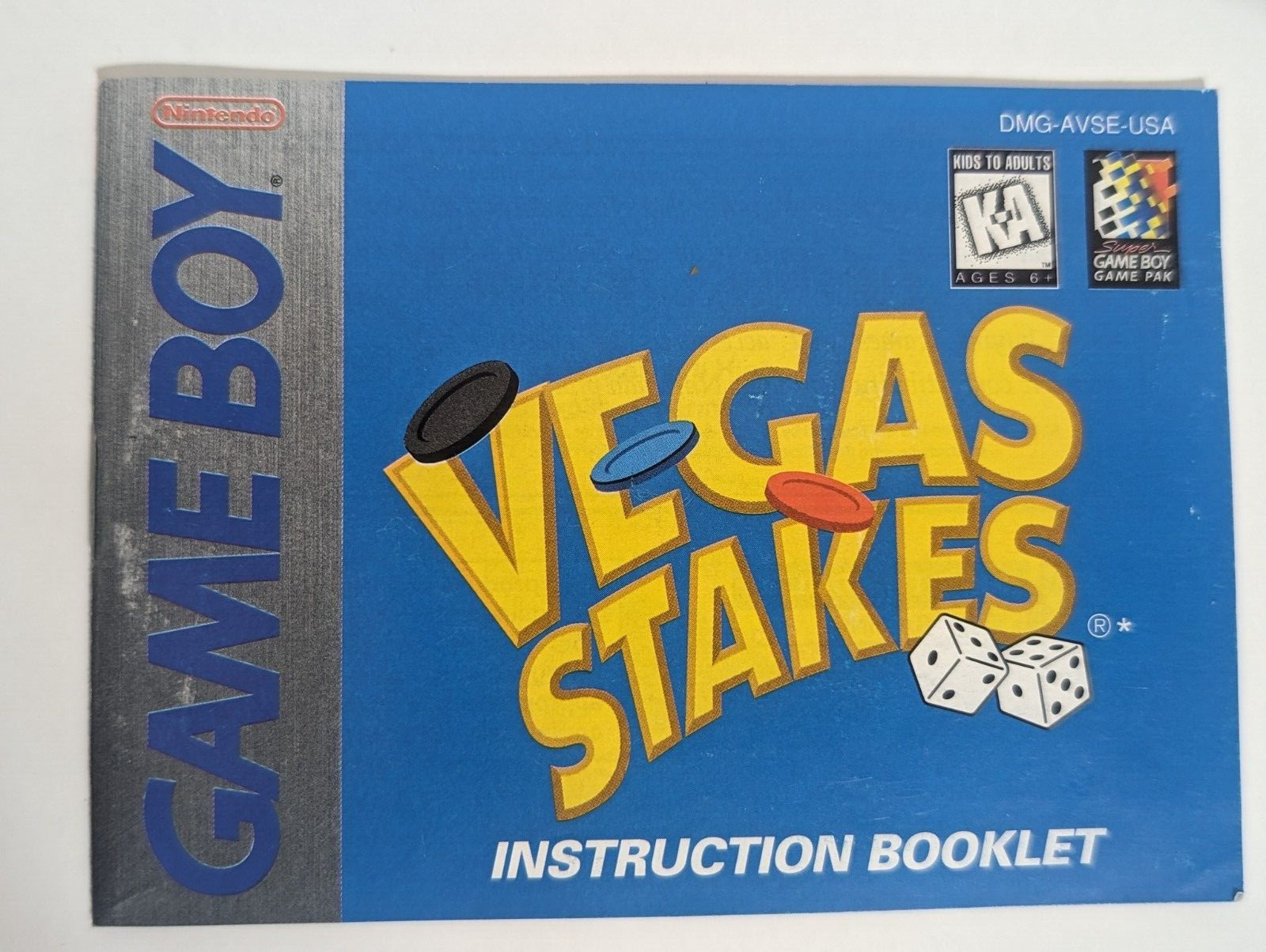 Manual Only - Nintendo Game Boy Vegas Stakes