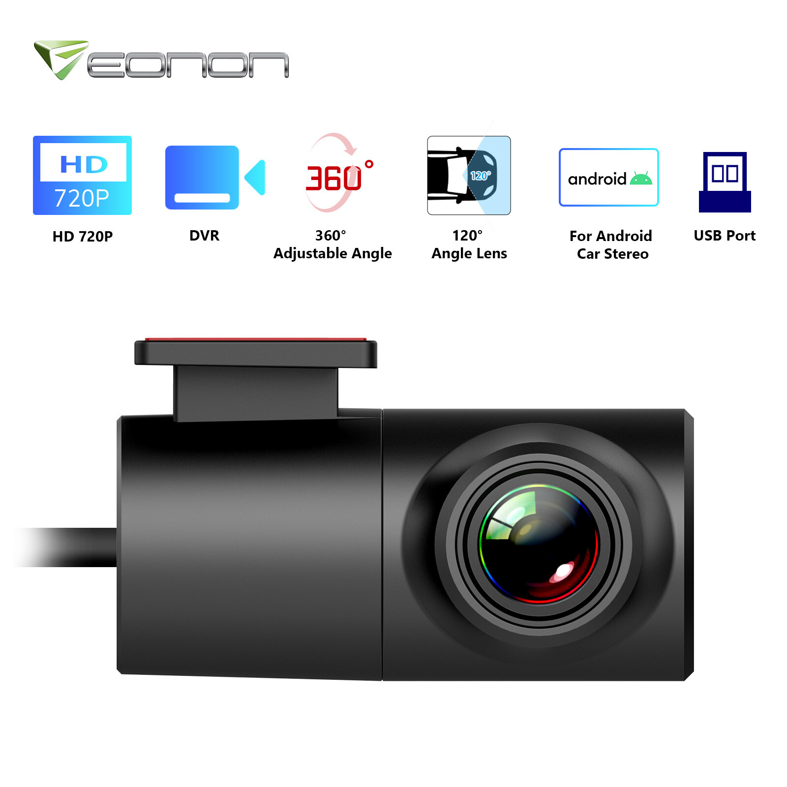 A100 Front Dust Proof Durable USB Dash Camera DVR for Eonon Android Car Stereo