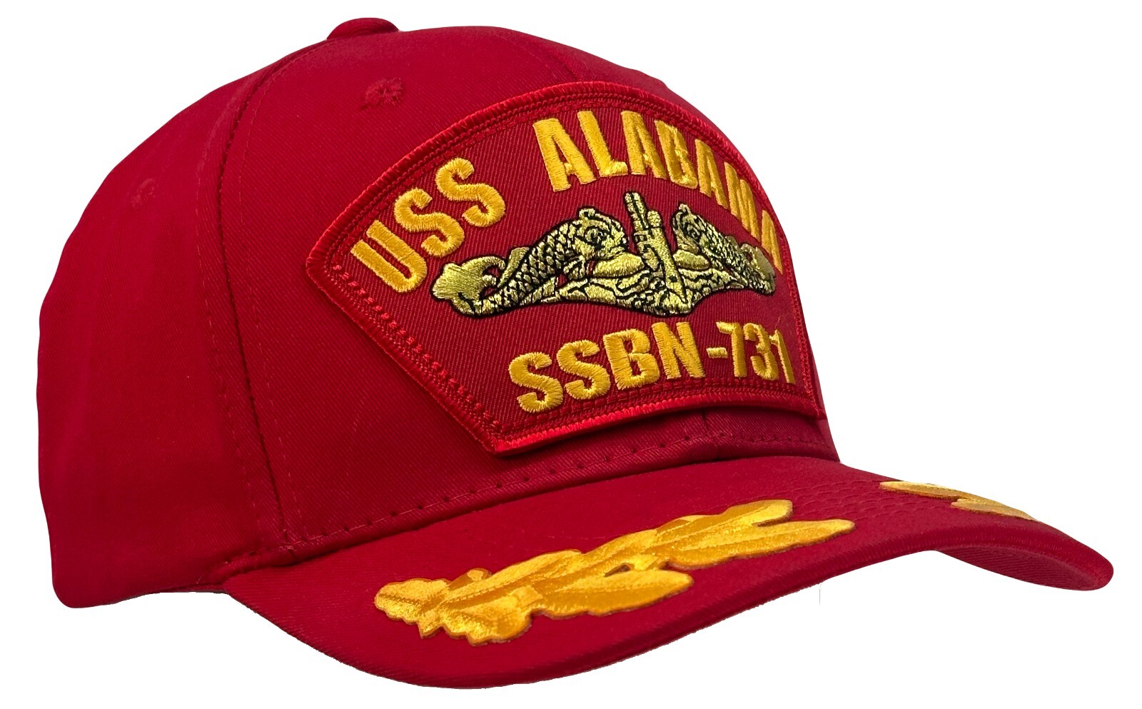 USS Alabama Hat Crimson Tide Red Ball Cap Submarine Gene Hackman