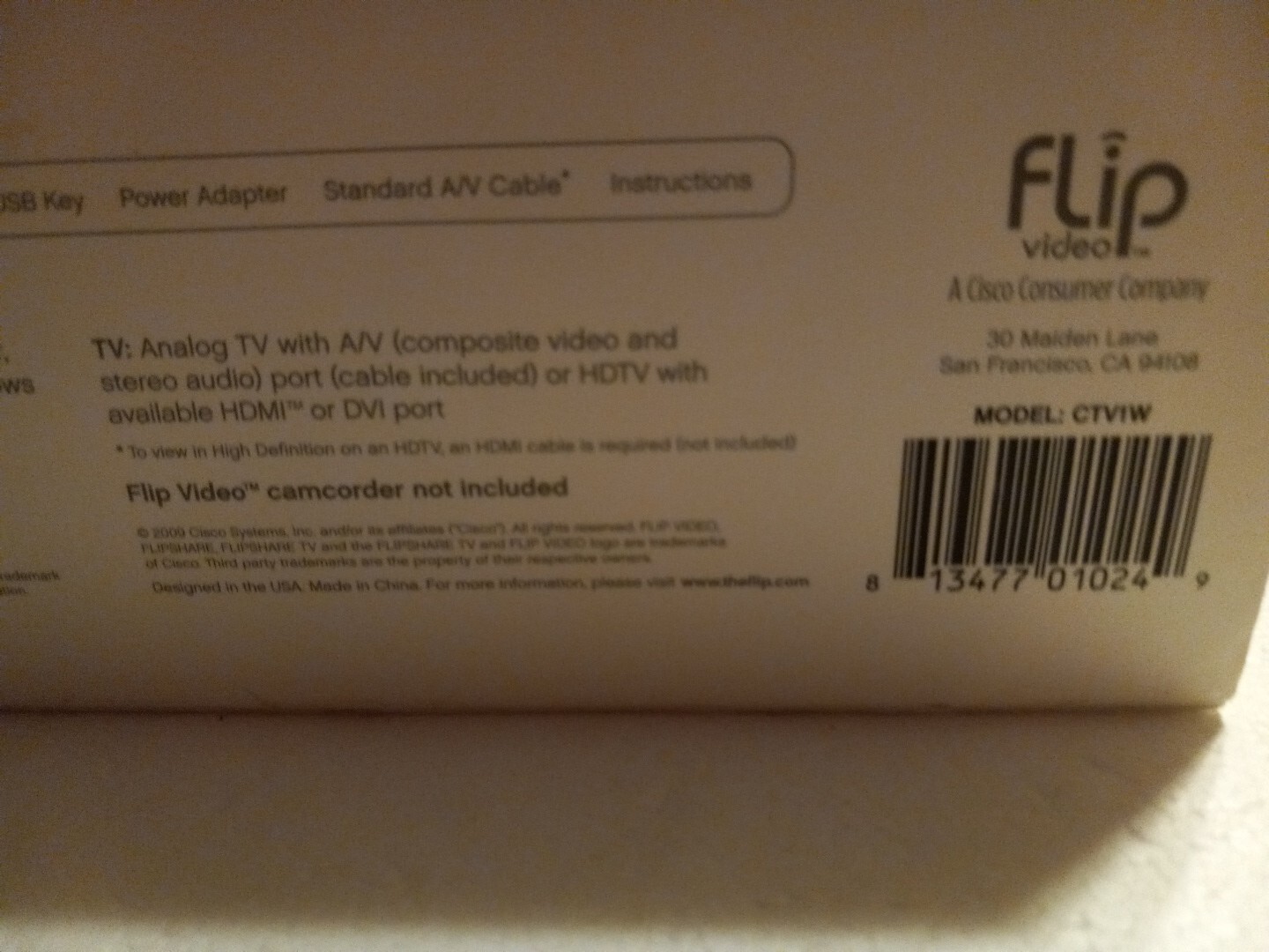 Flip Video Flipshare TV Base CTV1W with Remote Cables Instructions 2.B4