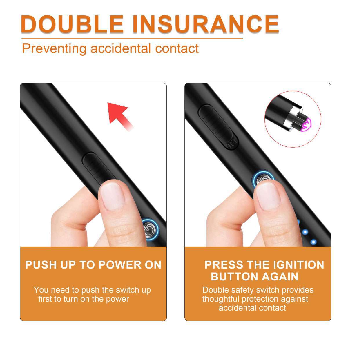 Electric Double Arc Lighter Flexible Neck USB Rechargeable Candles BBQ Windproof