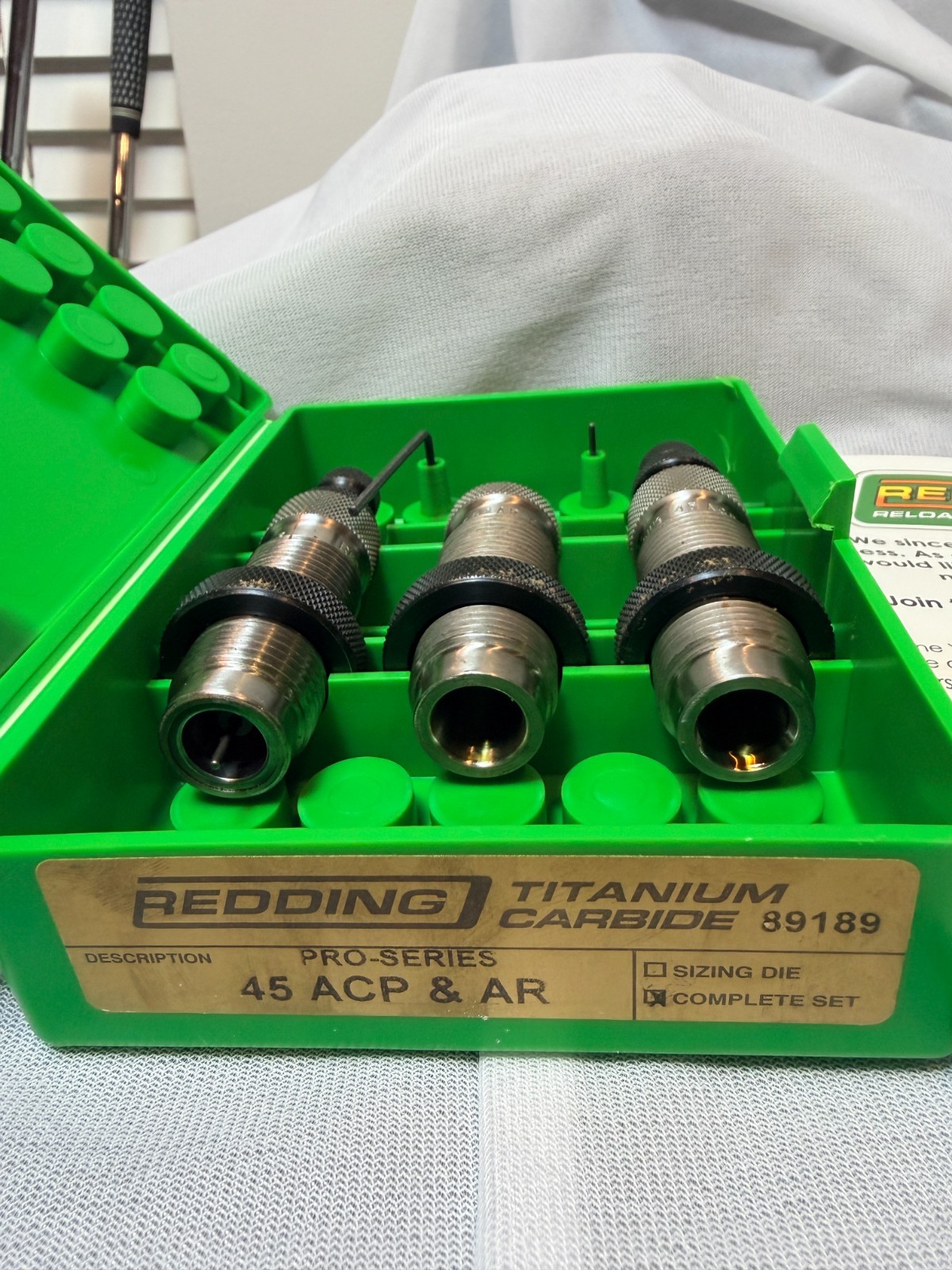 New Redding 45 ACP  Titanium Carbide Reloading Dies 88189