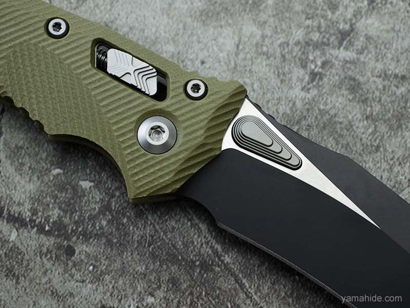 Microtech Amphibian RAM-LOK M390 Folding Knife, Green G-10
