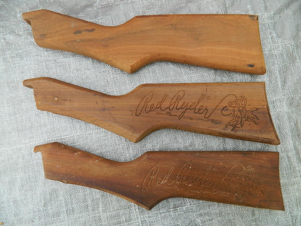 Daisy Red Ryder BB Gun Rifle Wood Stocks Lot of 3 all different