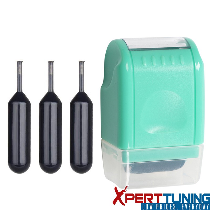 1 Set Roller Stamp Identity Theft Protection Guard For ID Privacy Datas Green