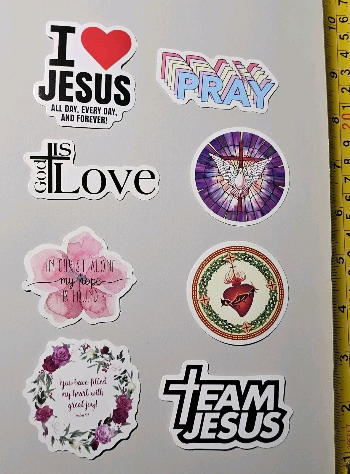 JESUS CHRIST GOD BLESS YOU LOVE S44 HOLY CROSS FAITH STICKER LOT STICKERS LORD