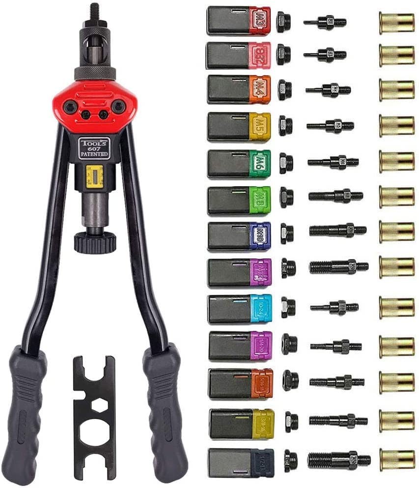 ZIOJOVK 16”Hand Rivet Nut Tool,Professional Setter Kit with 13...