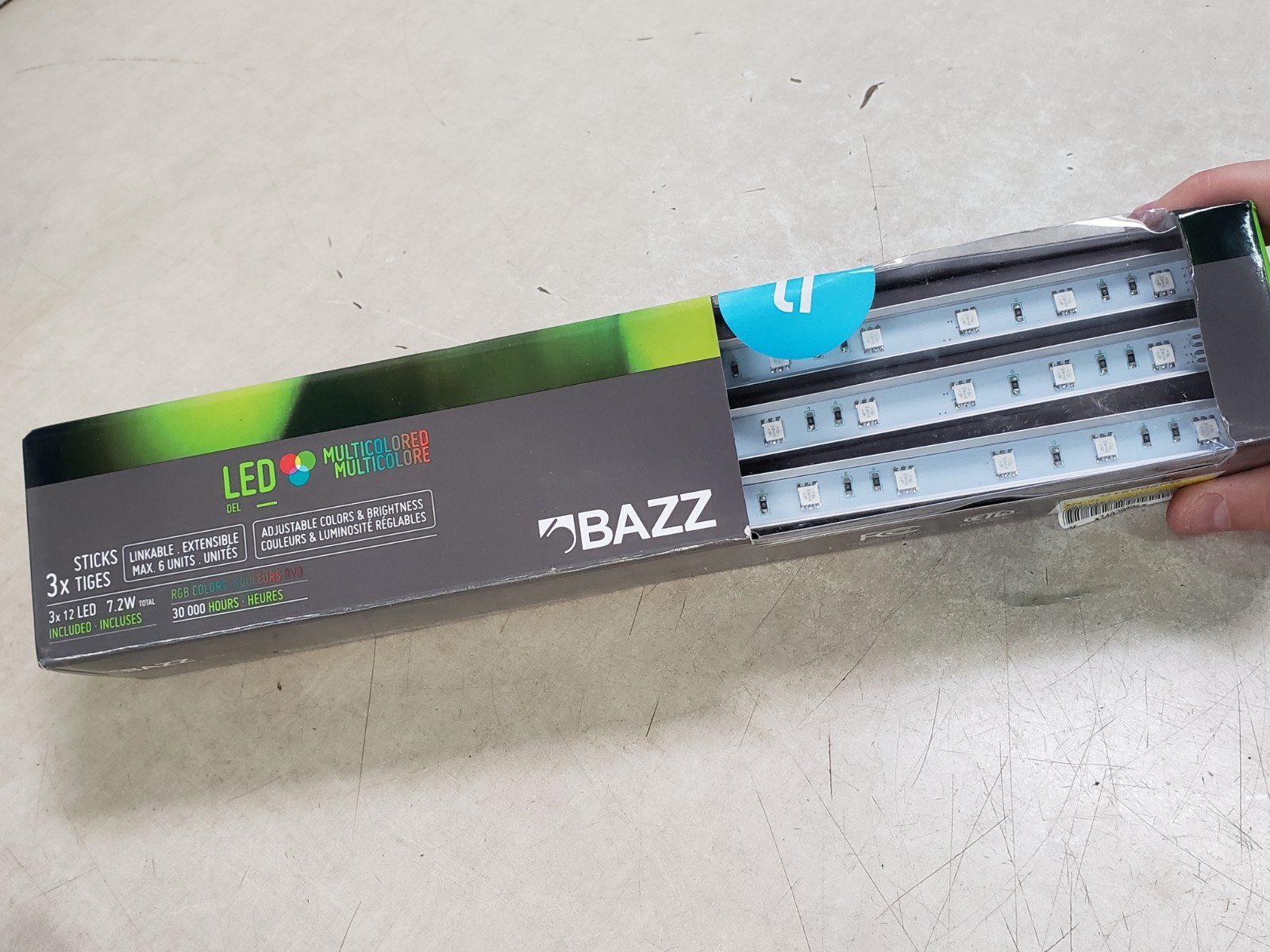 BAZZ LED Color Chaging Under-Cabinet Light Sticks (3 Pack)