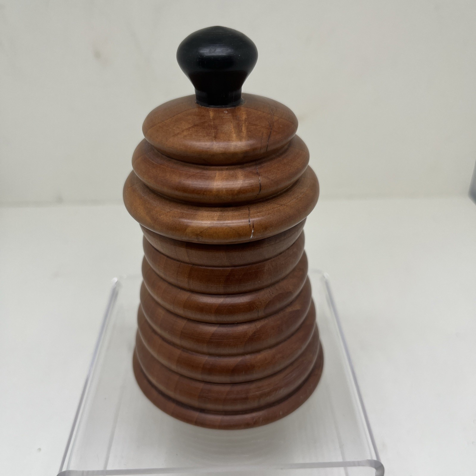 Cherry Hand-turned Box w Lid Signed & Dated 5”