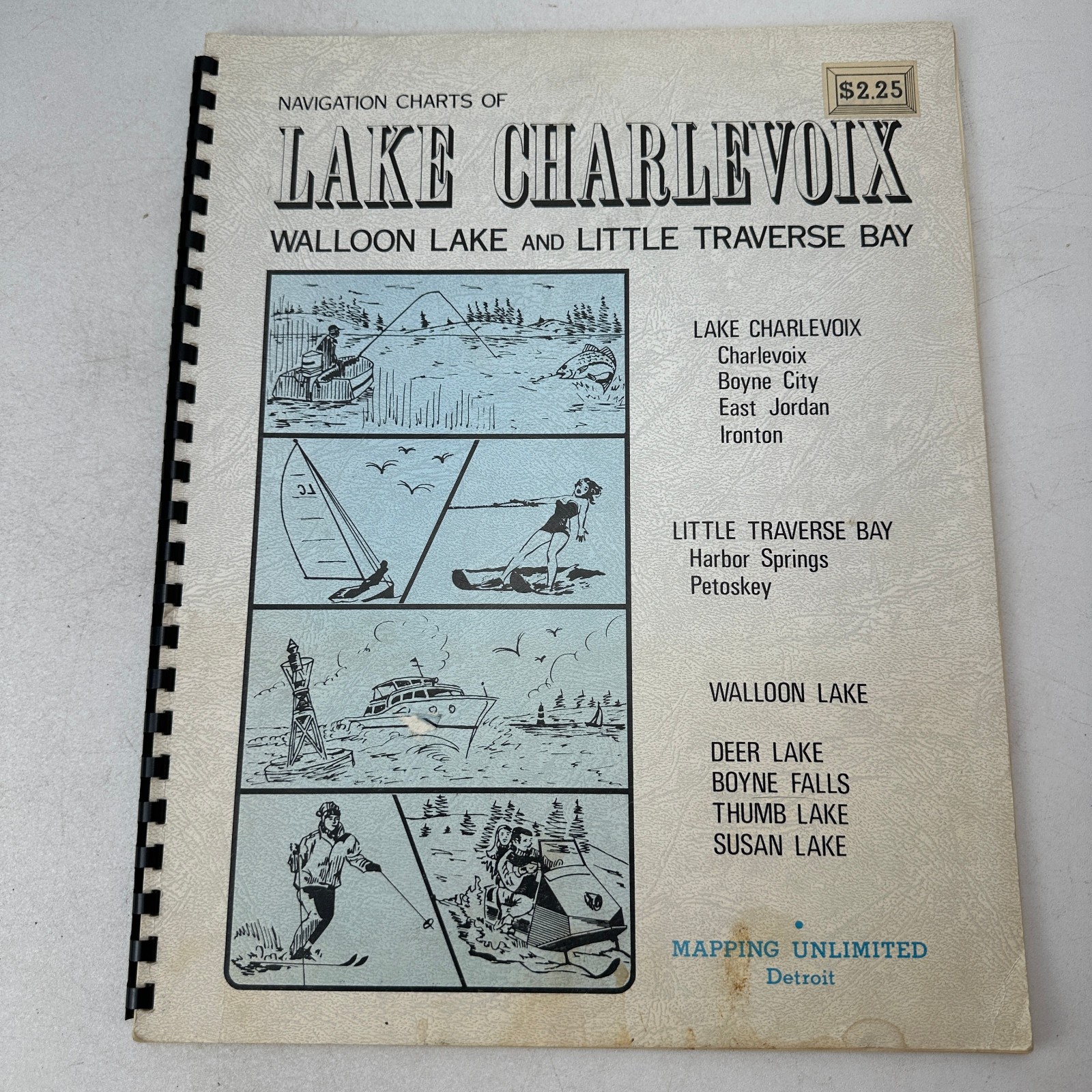 Navigation Charts of Lake Charlevoix Walloon Little Traverse Bay Michigan 1970