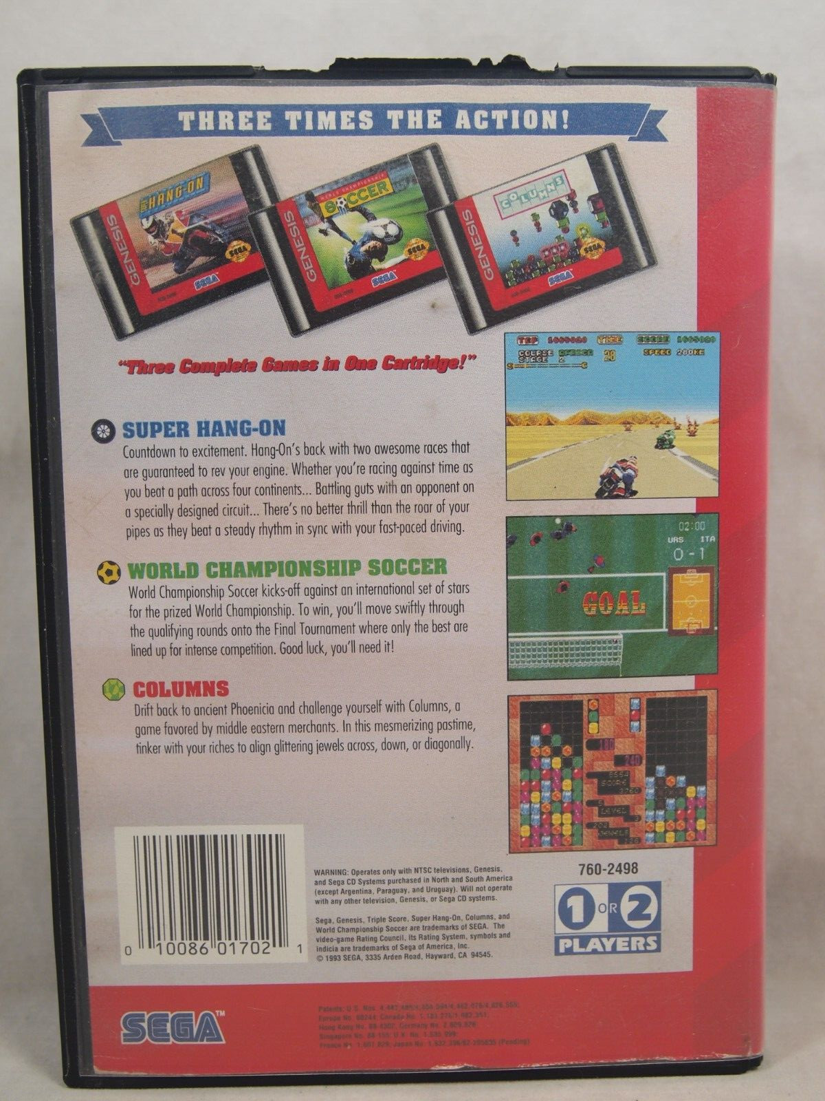Triple Score: 3 Games in 1 Case (SEGA Genesis) Authentic BOX ONLY