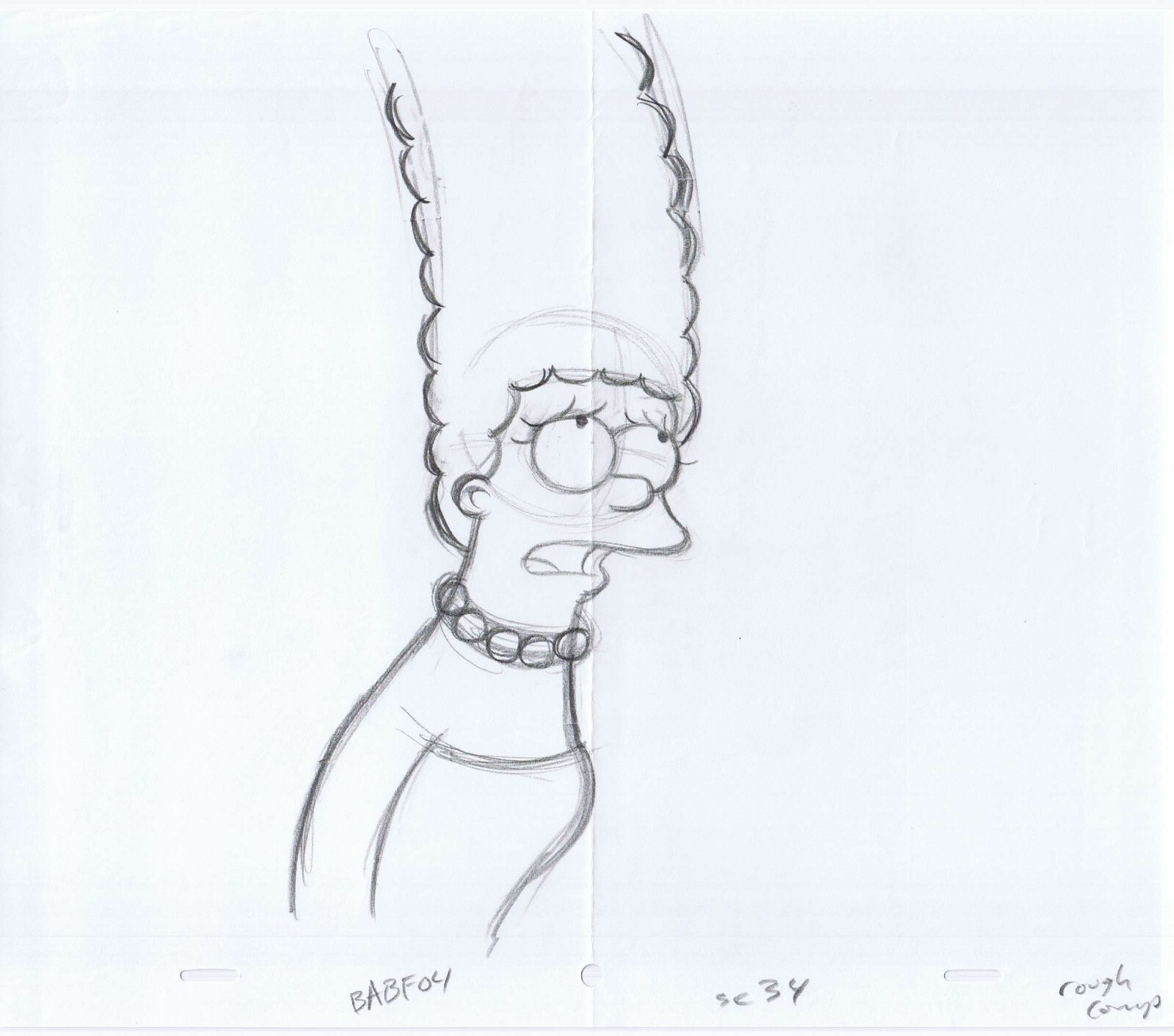 Simpsons Marge Original Art w/COA Animation Production Pencils BABF04 SC-34 Comp