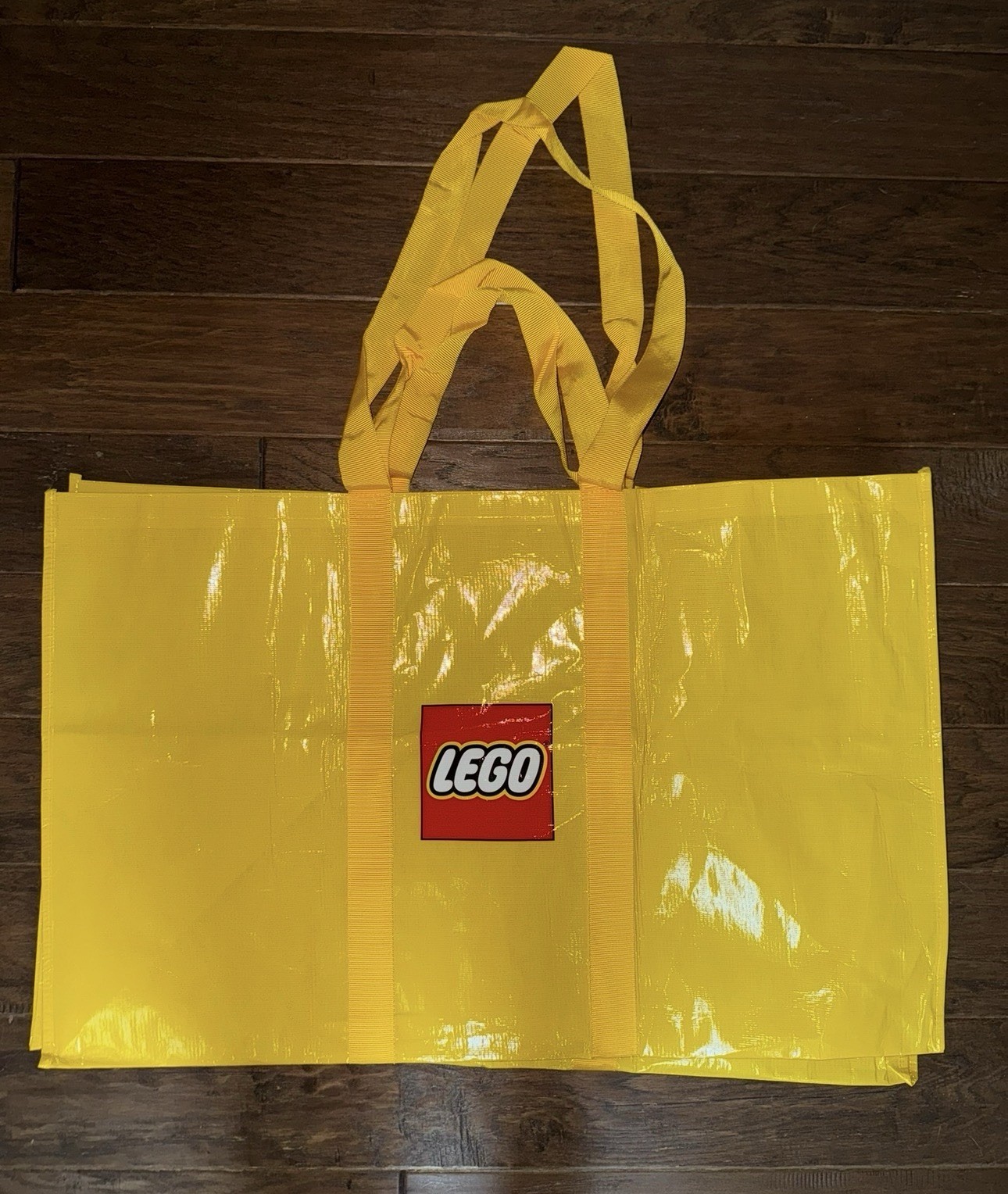 Extra Large 30" x 20" LEGO Store Extra Heavy Duty Vinyl Yellow Shopping Tote Bag