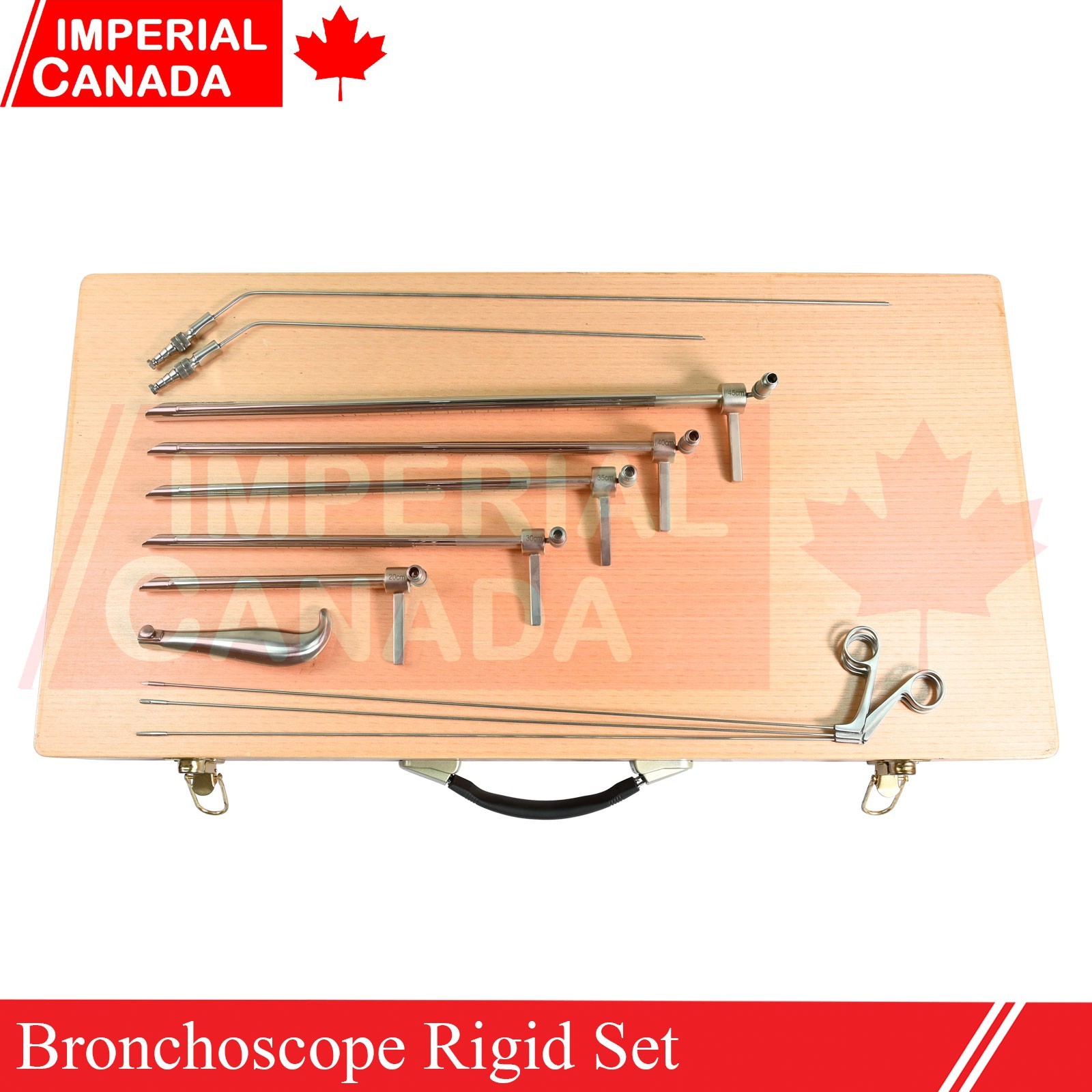 Bronchoscope Rigid Set of 5 Pcs with Alligator Forceps Suction Tube Set LP-077