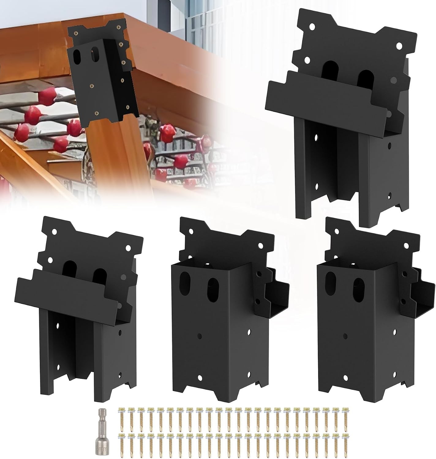 Rust-Resistant Deer Stand Brackets 4-Pack, Supports Up to 2000 lbs for Platforms