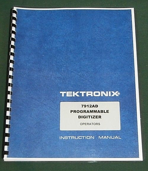 Tektronix 7912AD Operators Manual: Comb Bound & Protective Covers