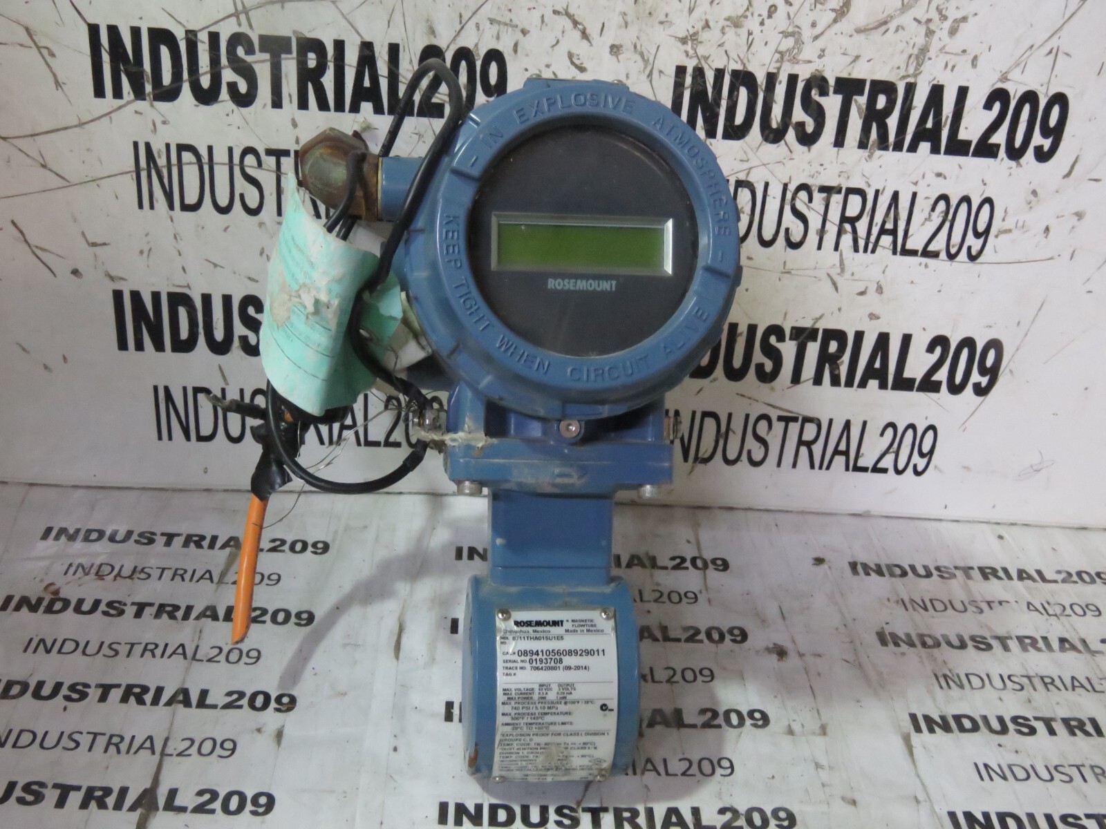 ROSEMOUNT 8732EST1F1E5M5 TRANSMITTER w/ 1- 1/2" FLOW TUBE USED
