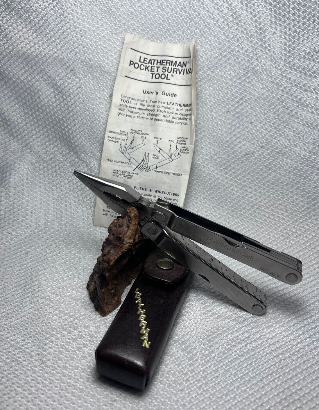 Leatherman Pocket Survival Tool Portland, OR USA With Sheath And User Guide
