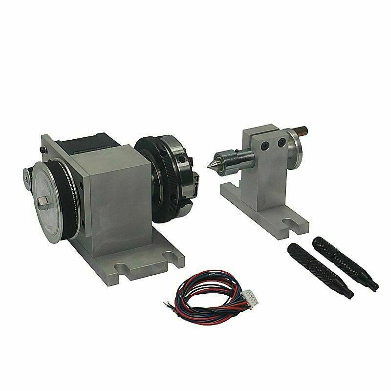 CNC engraving machine four-axis rotating shaft 65mm chuck with thimble tailstock