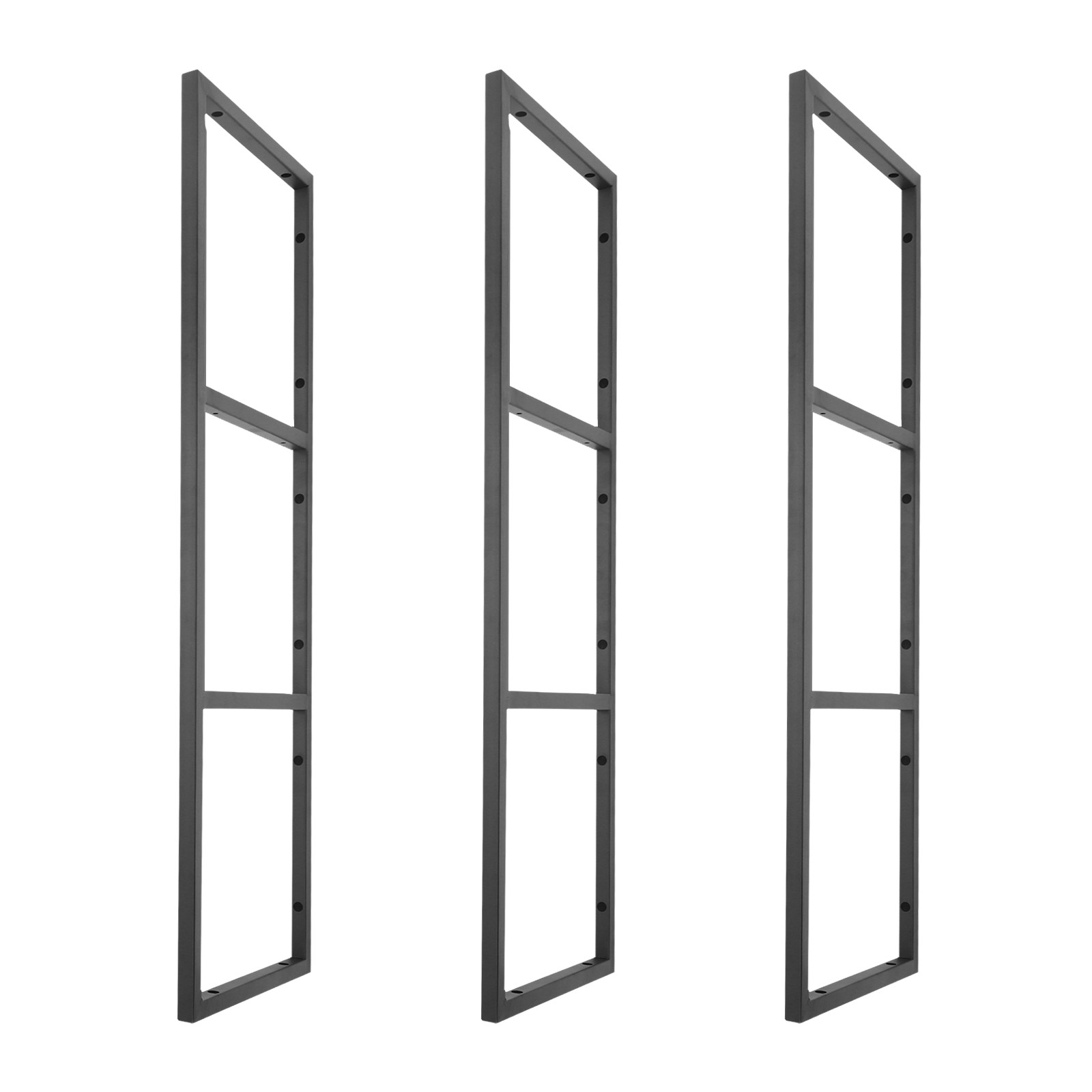 3-Tier Rectangular Shelf Bracket Wall/Floor/Ceiling Mount Storage Shelving Brack