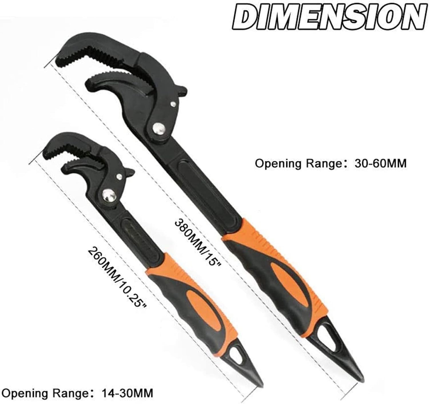 4 PCS Multi-function Magic Wrench Self-Adjusting Spanner Power Grip Pipe Wrench