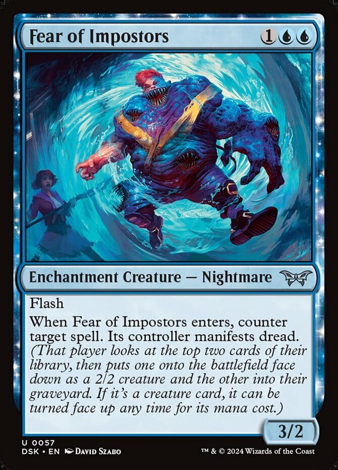 1x Fear of Impostors - Foil NM-Mint, English Duskmourn: House of Horror MTG Magi