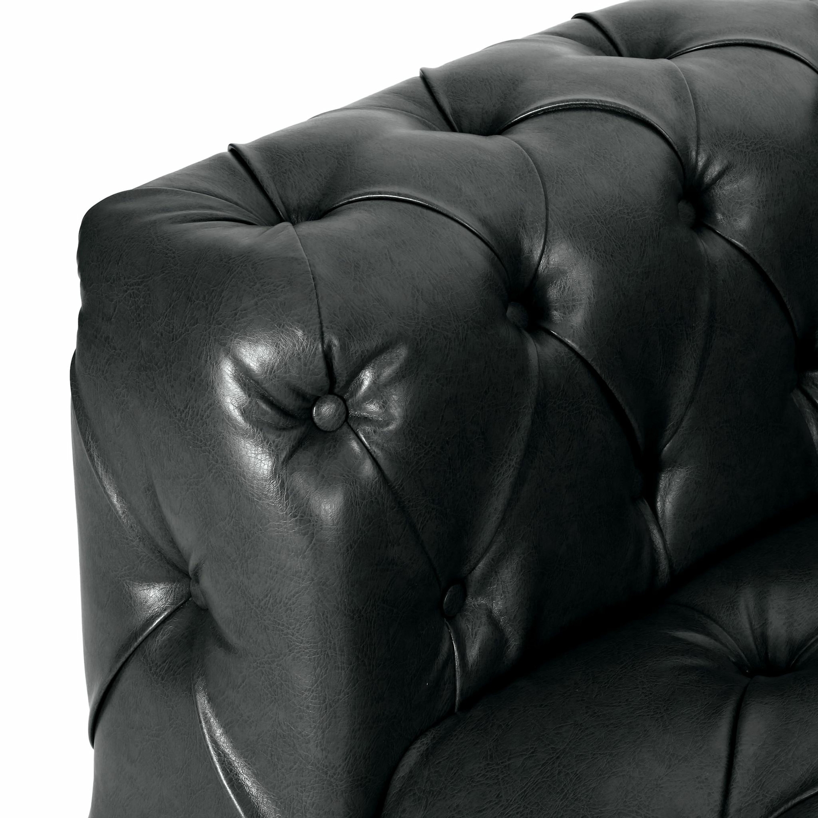Marengo Contemporary Faux Leather Tufted 3 Seater Sofa