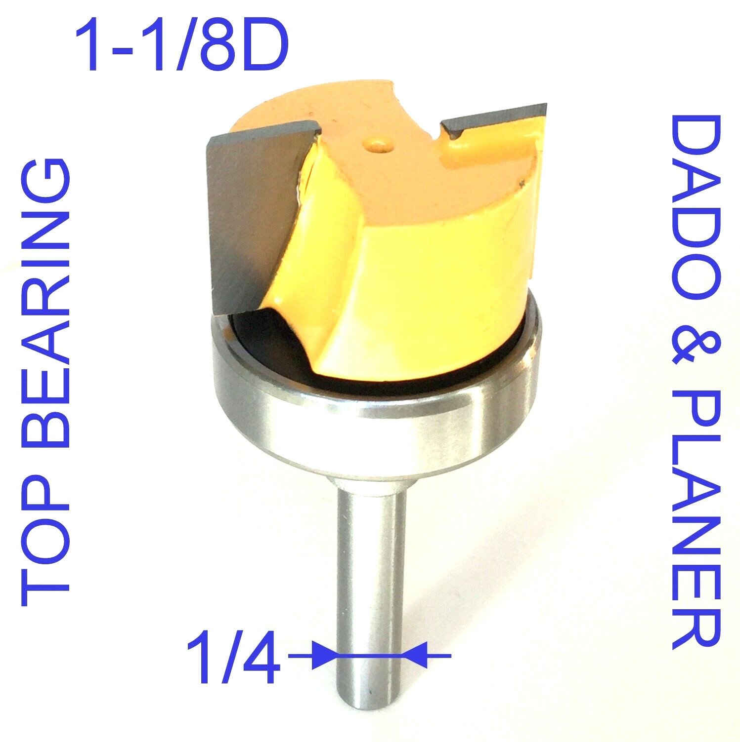 1 pc 1/4" Shank 1-1/8" Dia. with Top Bearing Dado & Planer Pattern Bit GSA
