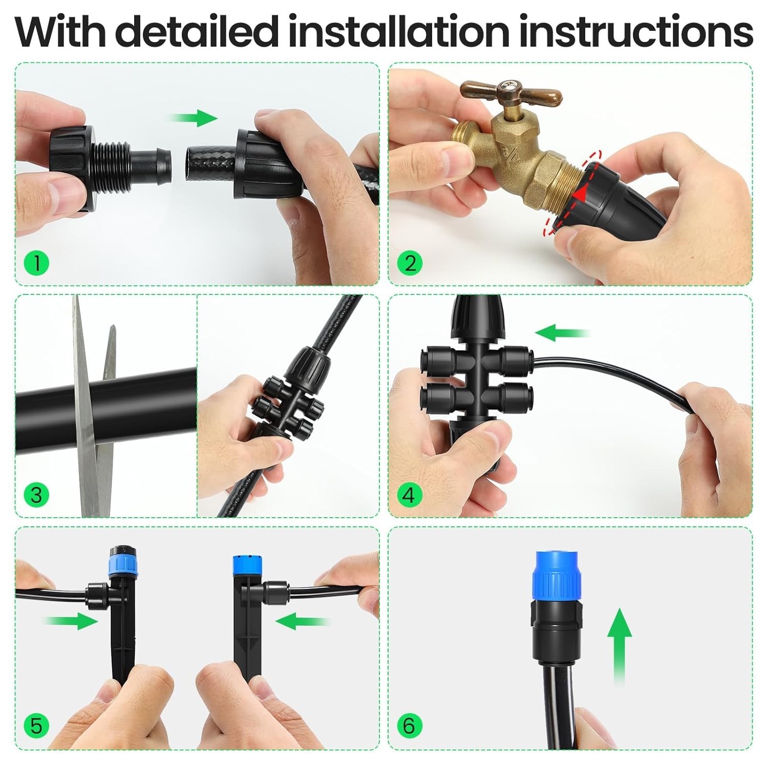 230FT Quick-Connect Drip Irrigation System Kit, Automatic Garden Watering Sys...