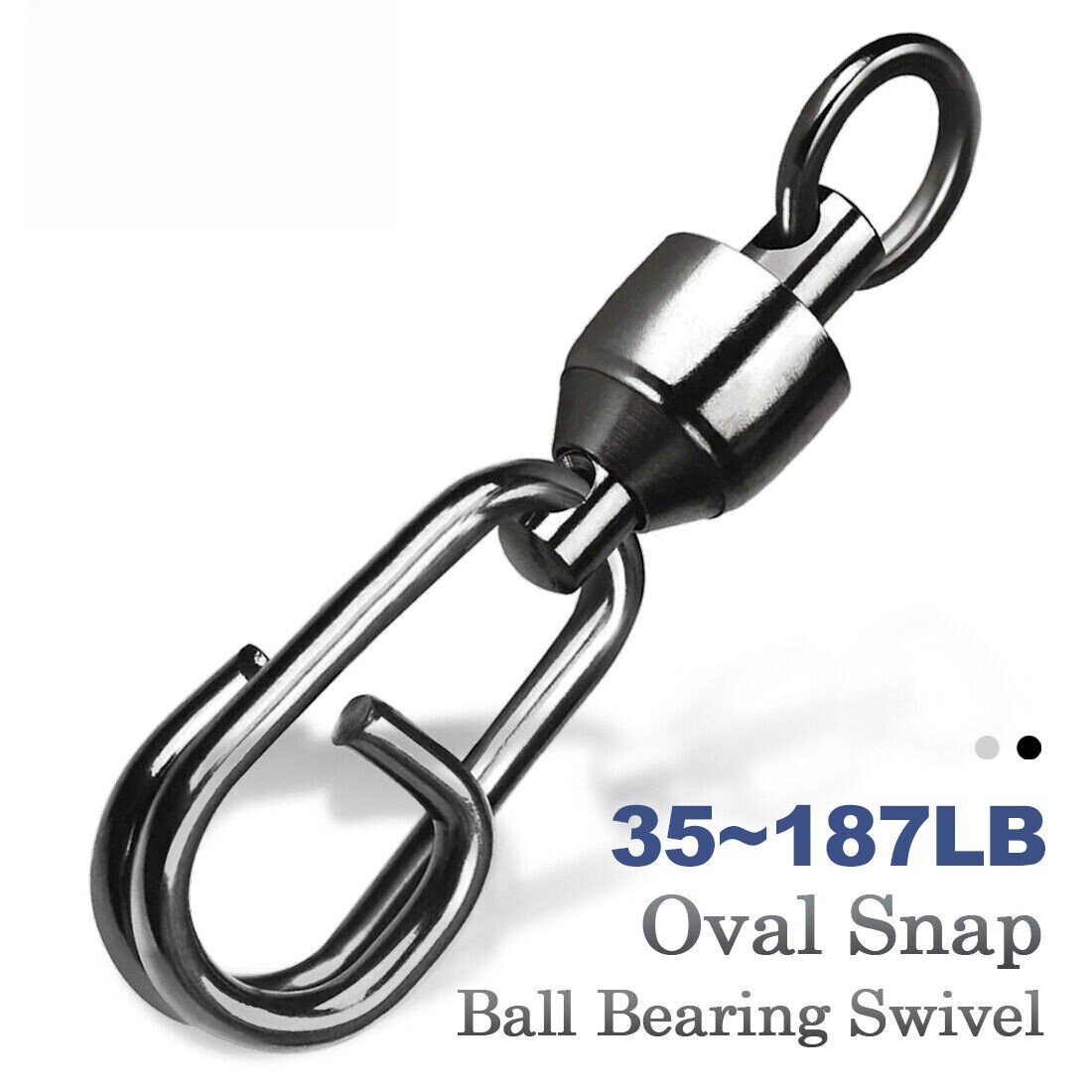 Black Ball Bearing Swivel with Snap 25~100Pc Stainless Split Ring Lure Connector