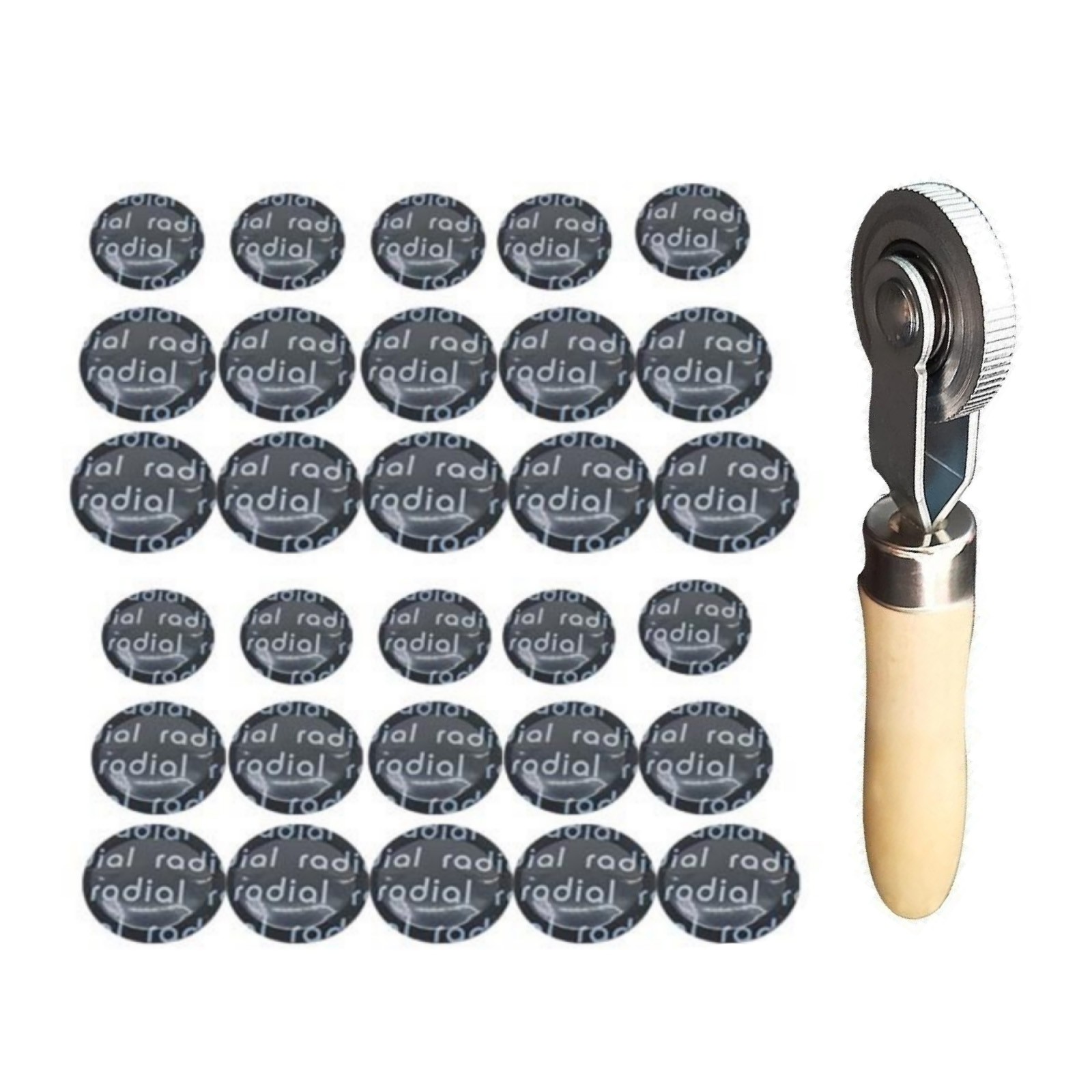 31pcs 3 Sizes Round Tire Patches Vehicle Car Tire Repair Glue Kit Repair Tool