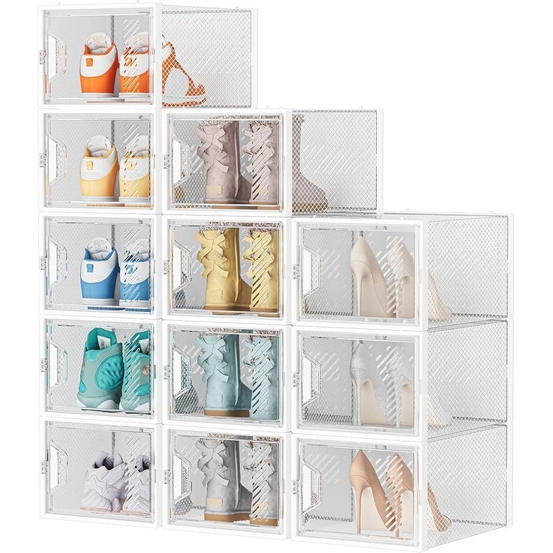 Stackable Shoe Box Magnetic Door Aromatherapy Ventilation Space Saver Storage US