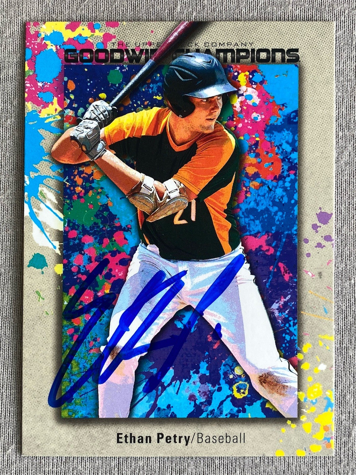 NATIONALS- ETHAN PETRY AUTOGRAPH 2024 UPPERDECK GOODWIN CHAMPIONS TRADING CARD