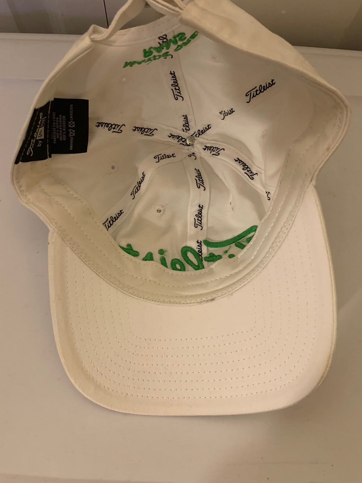Titleist White Green writing Golf Hat Cap Adjustable Mayde Creek Rams OSFM