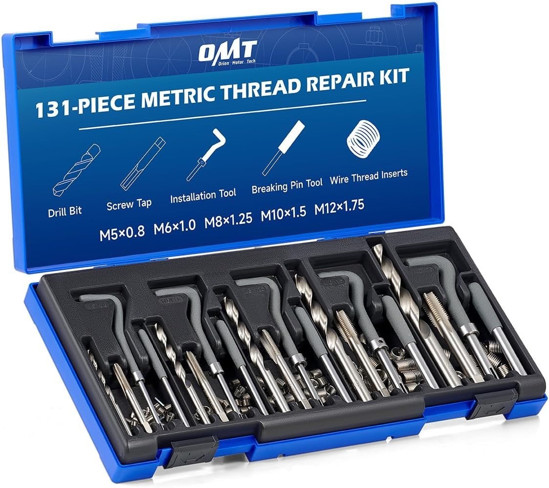 Complete Metric Helicoil Thread Repair Kit: Durable Inserts & Tools Included