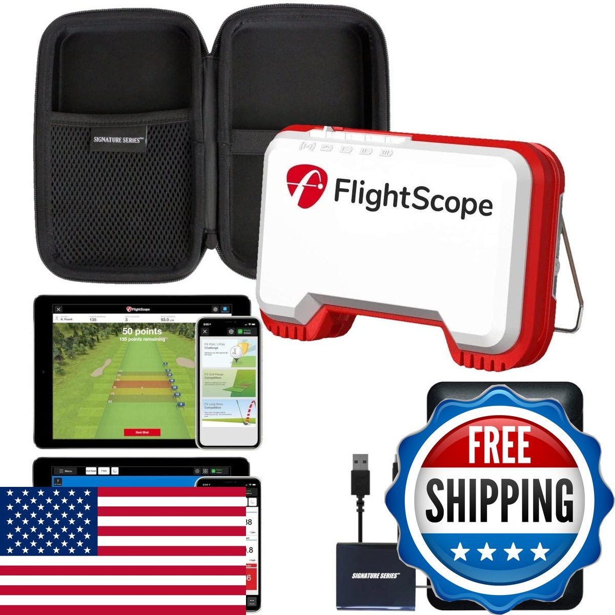 Certified Brands FlightScope Mevo Portable Golf Launch Monitor And Rangefinder
