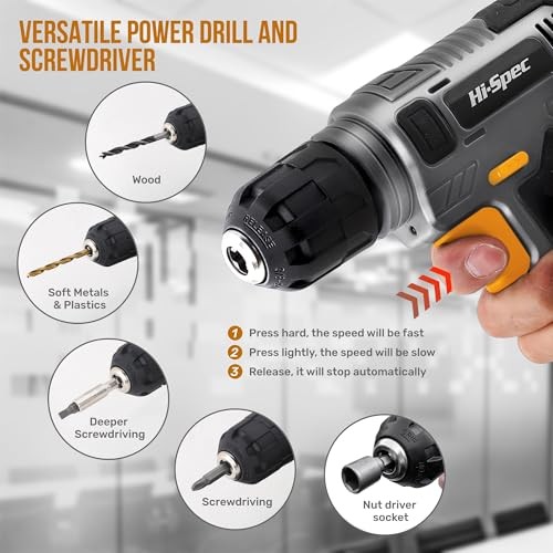 8V Cordless Drill Set & Home Tool Kit – USB Rechargeable 47-Piece Gray