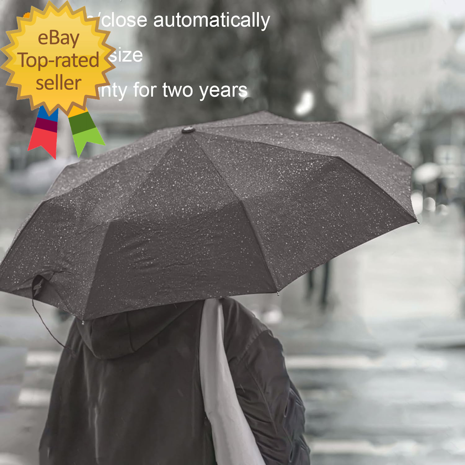 Compact Travel Umbrella - Windproof Auto Open/Close Small Folding Umbrella