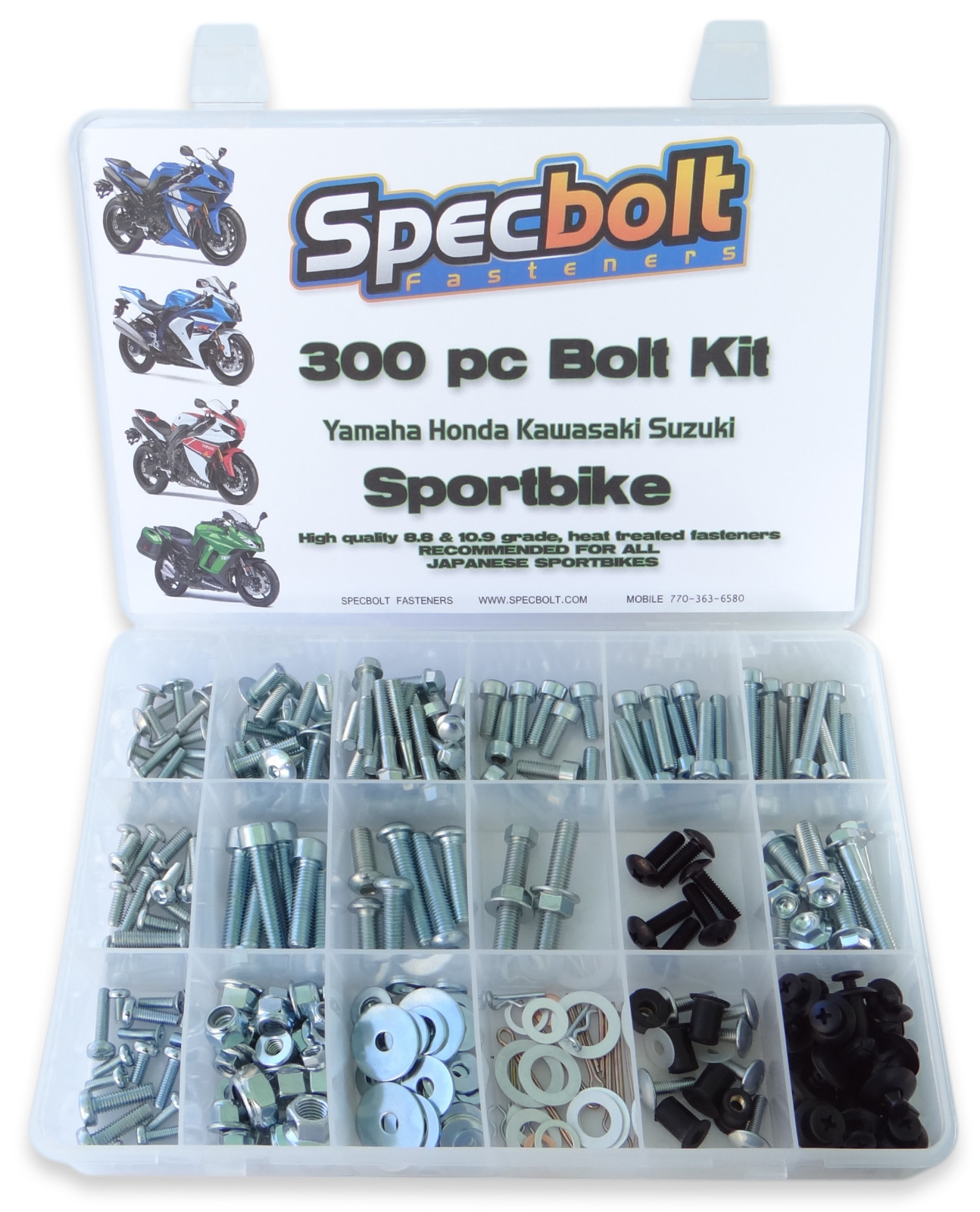 300pc Bolt Kit KAWASAKI NINJA HR2 ZX10 ZX10R ZX11 ZX12R ZX14 ZX6 ZX6R ZX7R ZX9R