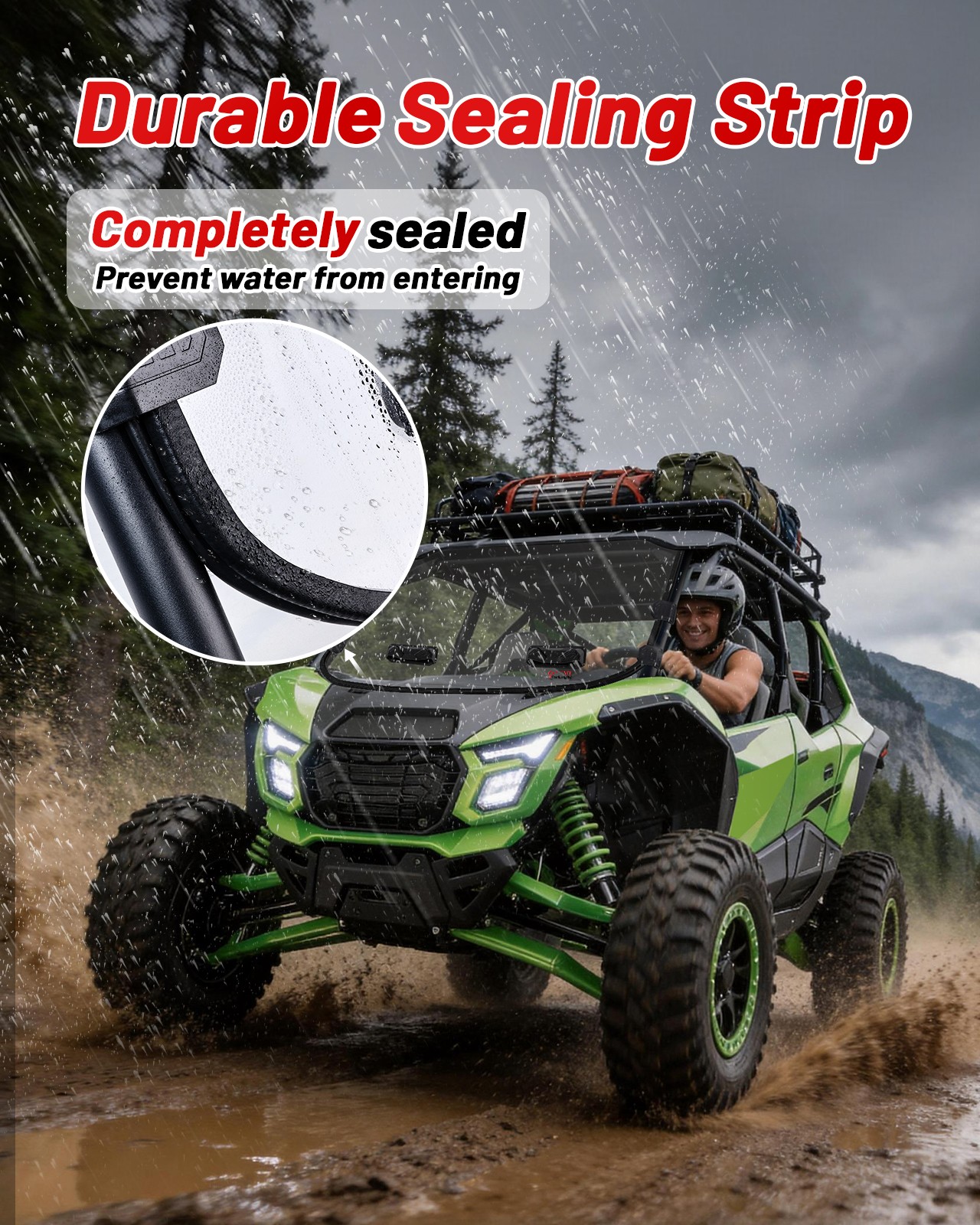 Front Window Vented Windshield Scratch-Resistant For Kawasaki Teryx 4 H2 2026