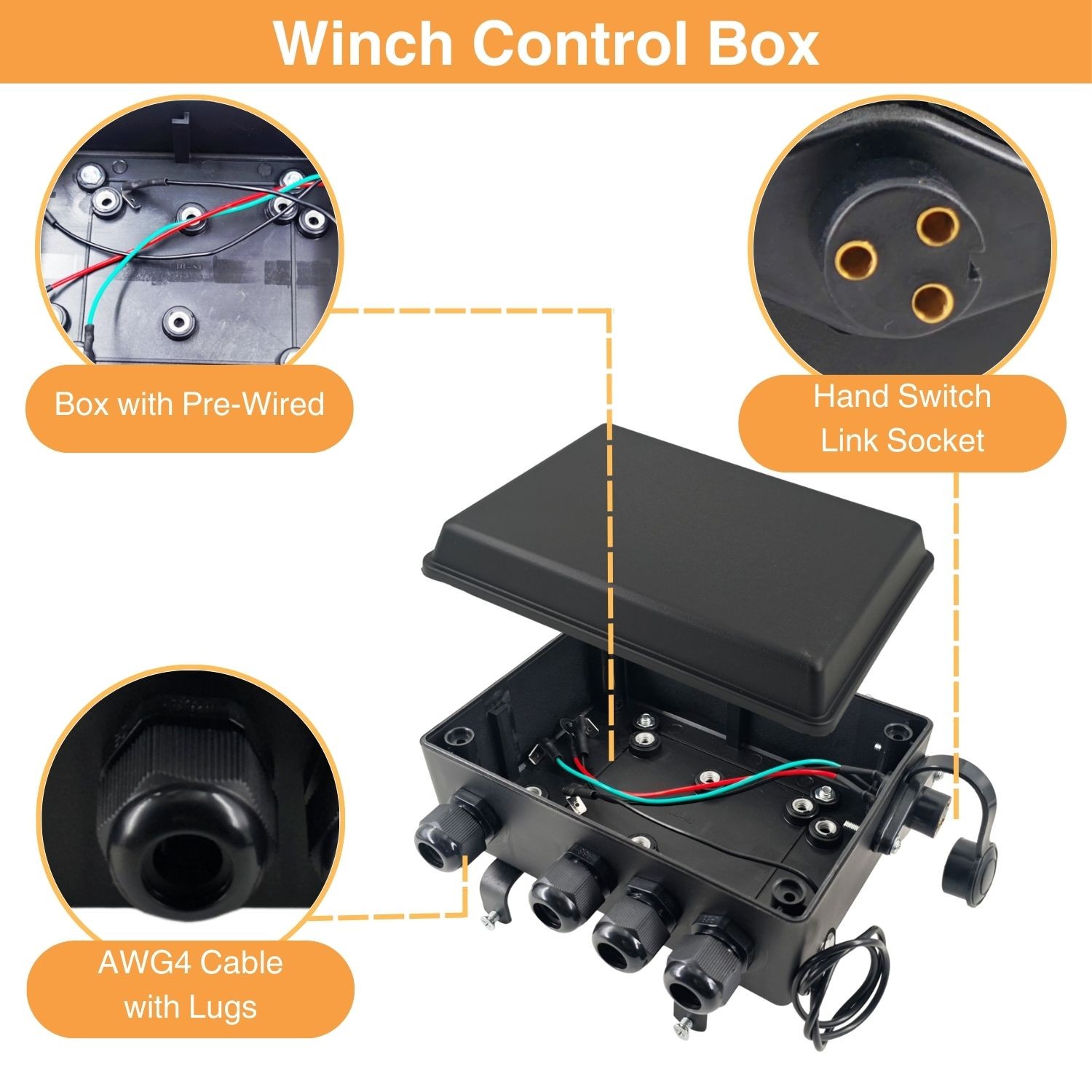 500A Winch Solenoid Relay & Control Box Wireless Remote Controllers 8000-20000lb