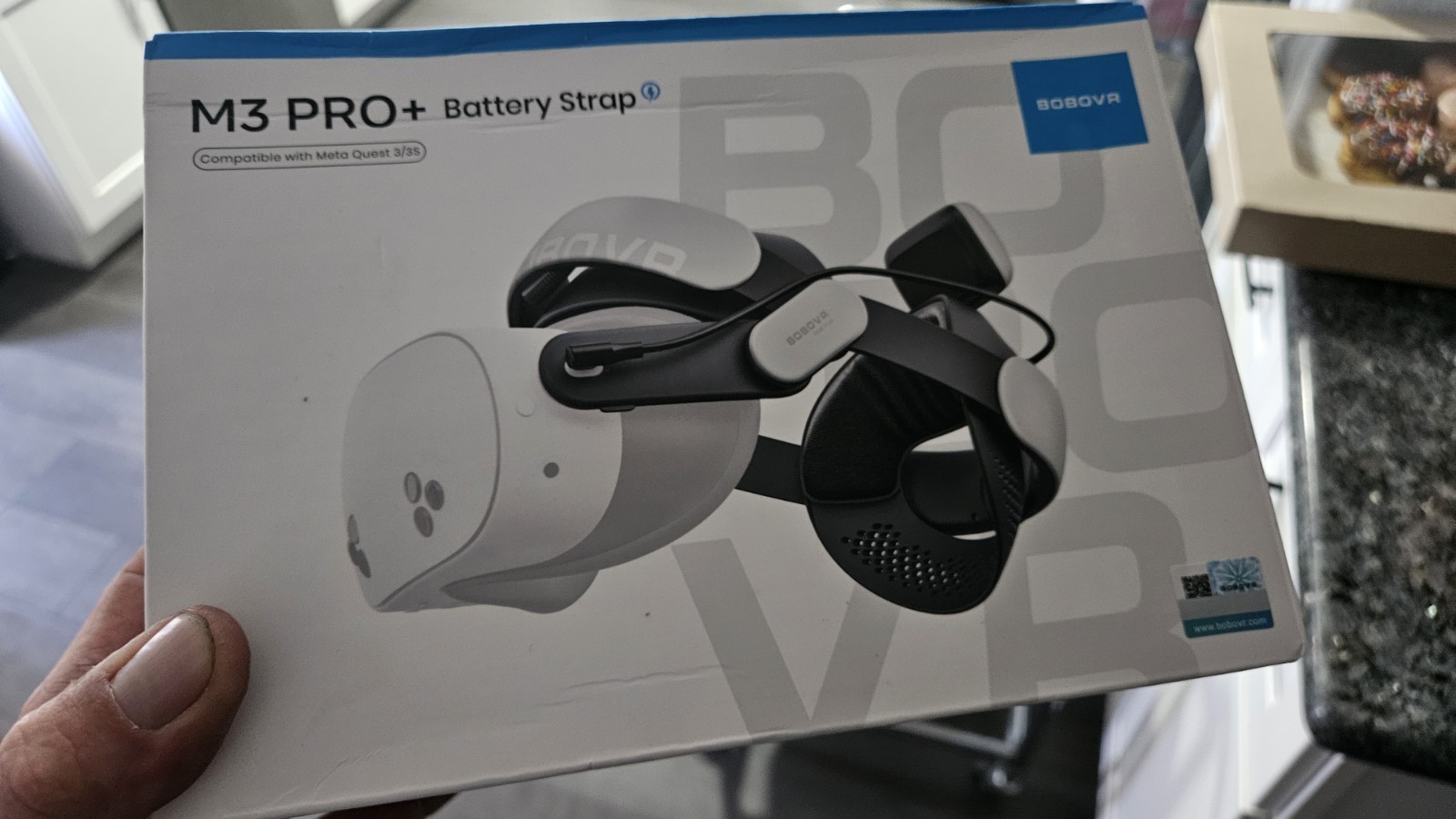 BOBOVR M3 PRO Head Strap for Meta Quest 3/3S, White/Black, USB-C