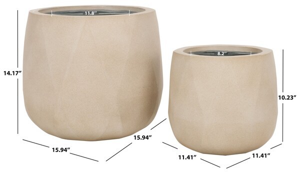 Safavieh KANE PLANTER POT SET OF 2, Reduced Price 2172784359 PAT1536B-SET2
