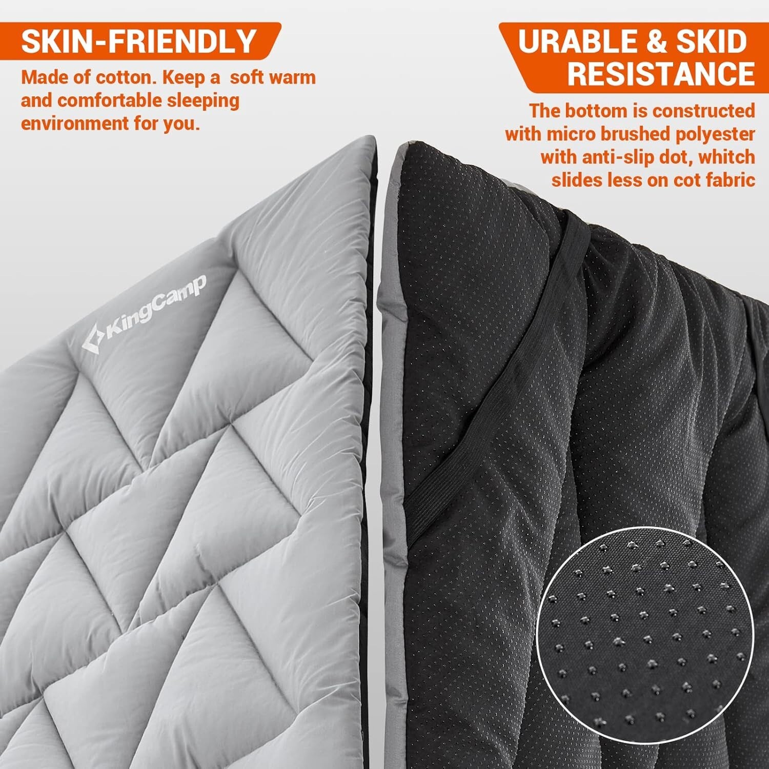KingCamp Cot Pad For Camping, Comfortable Lightweight Mat