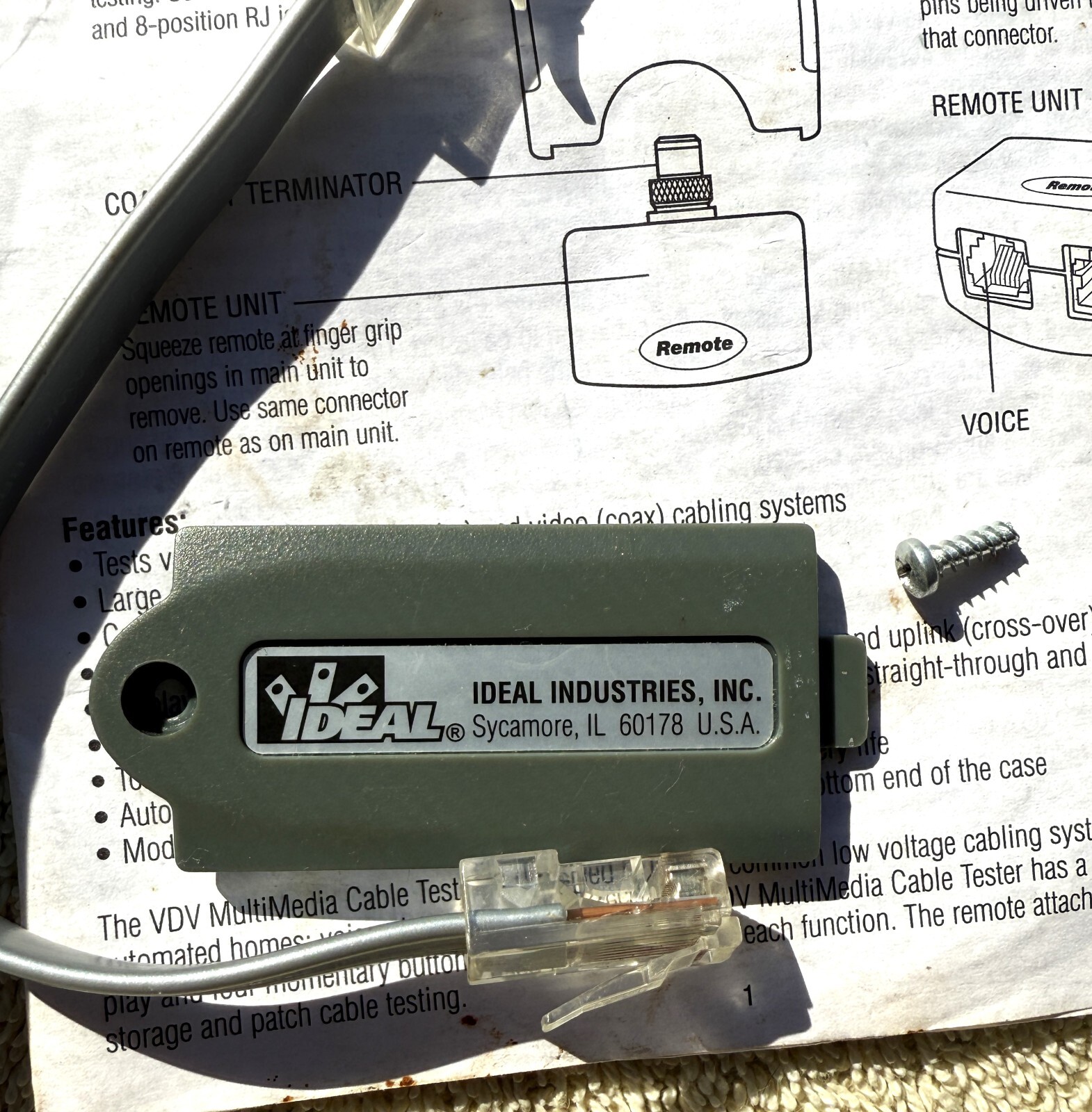 IDEAL DVD MULTI MEDIA TESTER NO. 33-856
