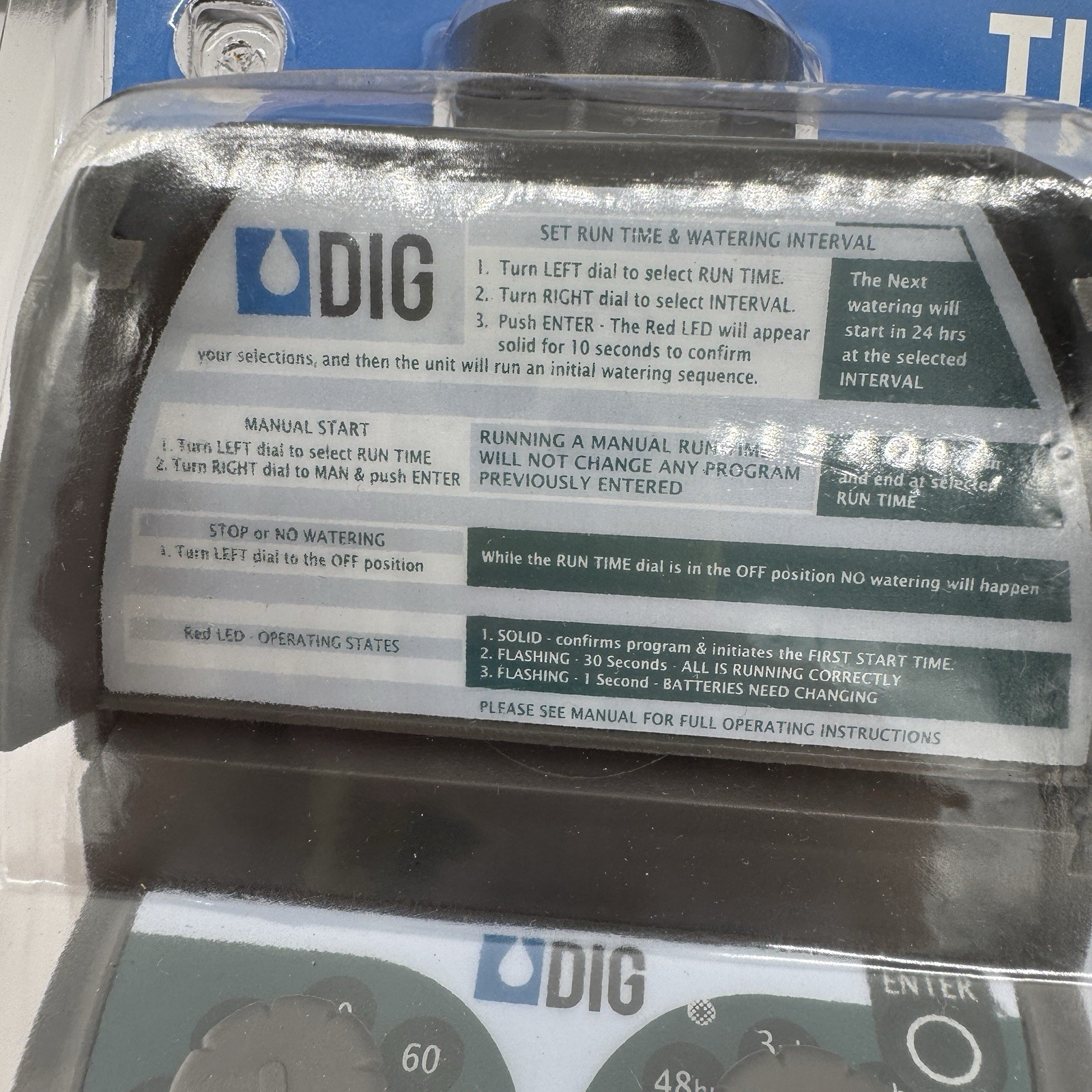 DIG 2 Dial Hose End Timer Programmable Battery Operated B092A Drip/Sprinkler NEW
