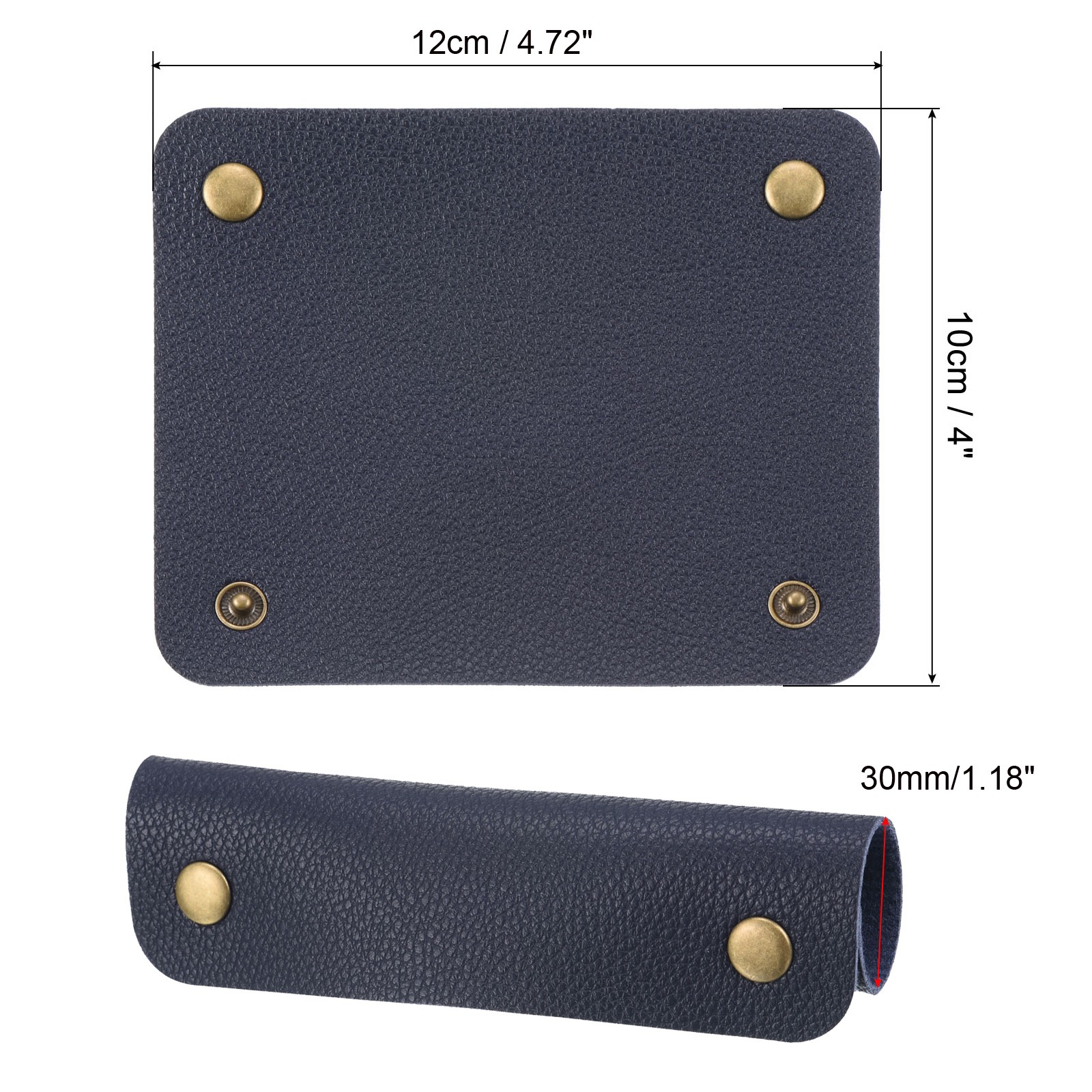 Luggage Handle Wrap, 2 Pack PU Handbag Grip Identifier with Clasp, Dark Blue