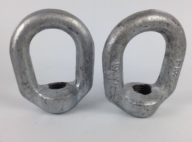 QTY 2 LIFTING EYE NUT 7/8 GALVANIZD FREE SHIPPING